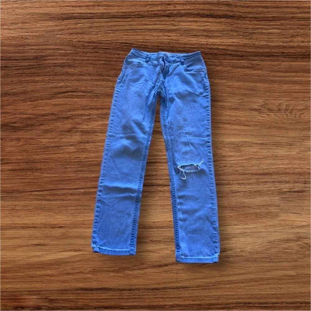 Free people jenas light Blue Distressed Jeans size 29 W pocket zipper - Picture 2 of 13